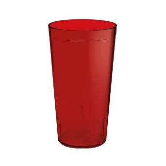 G.E.T. Unbreakable Stackable Restaurant Plastic Tumbler/Cup (Set of 12) 16 Ounce Red | For Restaurants and Home, Dishwasher Safe, BPA Free