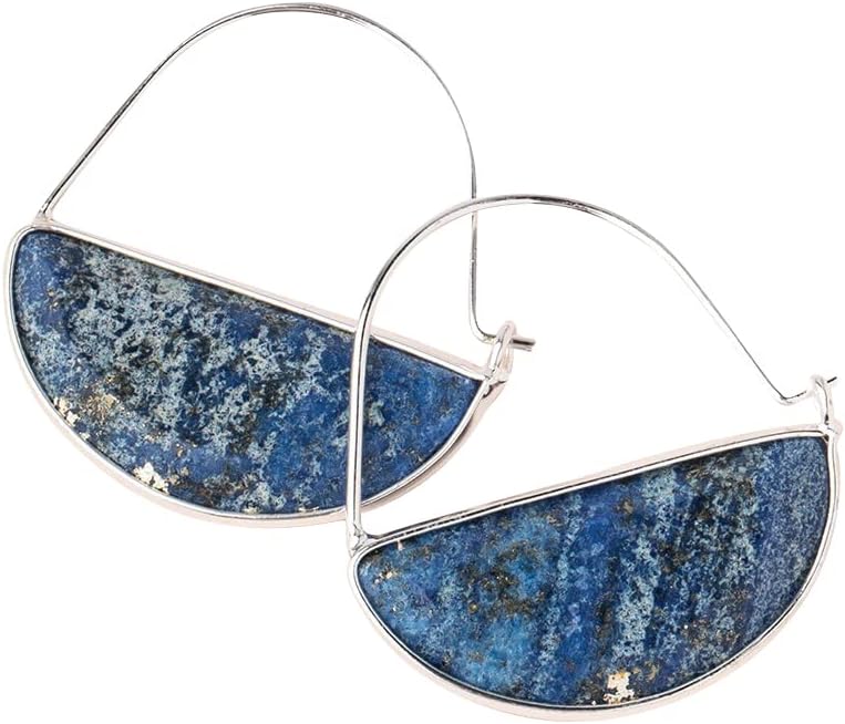 Scout Curated Wears - Stone Prism Hoop Earring - Lapis/Silver