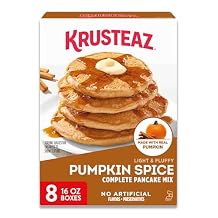 Krusteaz Light & Fluffy Pumpkin Spice Complete Pancake Mix, 16-Ounce Boxes (Pack of 8)