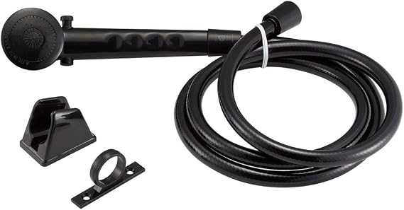 Dura Faucet DF-SA130-BK RV Economical Shower Head and 60-inch Hose Kit - Water-Saving Trickle Switch (Black)