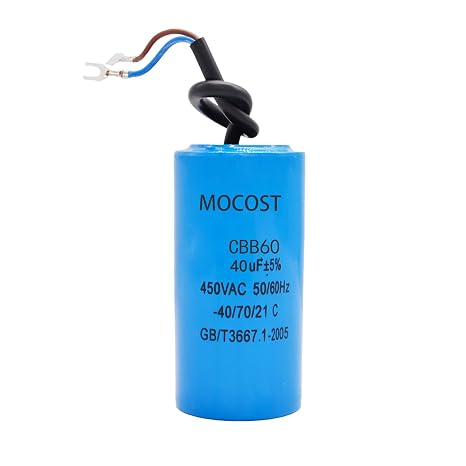 CBB60 40uF Motor Running Capacitor AC 450V/250V 50/60Hz 2 Wire