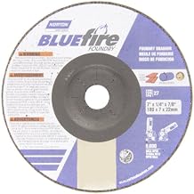 Norton Blue Fire Foundry Depressed Center Abrasive Wheel, Type 27, Zirconia Alumina and Silicon Carbide, 7/8" Arbor, 7" Diameter x 1/4" Thickness (Pack of 1)