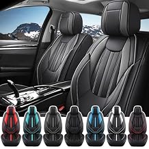 Front Set for Ford F250 Car Seat Covers 2011-2026, Waterproof Nappa Leather Car Seat Protector, Anti-Slip and Comfortable Car Seat Cover&Accessories(2 Seats/Black Gray)