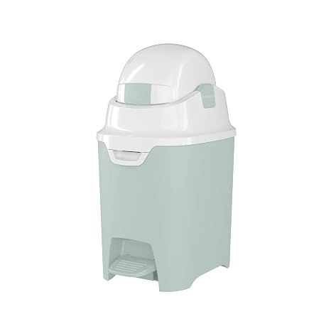 Foundations Mini Hands-Free Diaper Pail with Airtight Lid, Green