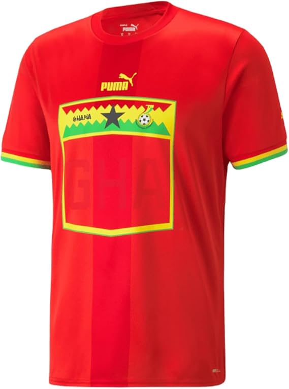 PUMA Ghana Men's Replica Jersey Away 2022/23 (US, Alpha, X-Large, Regular, Regular, Red)
