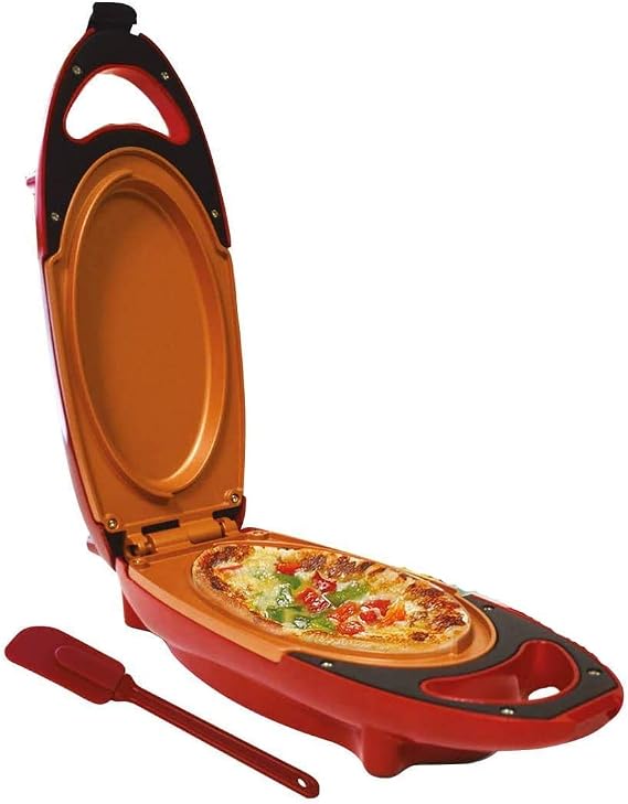Candora Red Copper 5 Minute Chef Electric Frying Pan Smokeless Non-stick Steak Grill Pan Pizza Pan