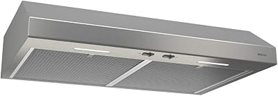 Broan-NuTone BCSEK130SS ENERGY STAR Certified Glacier 30-inch Under-Cabinet 4-Way Convertible Range Hood with 2-Speed Exhaust Fan and Light, Stainless Steel