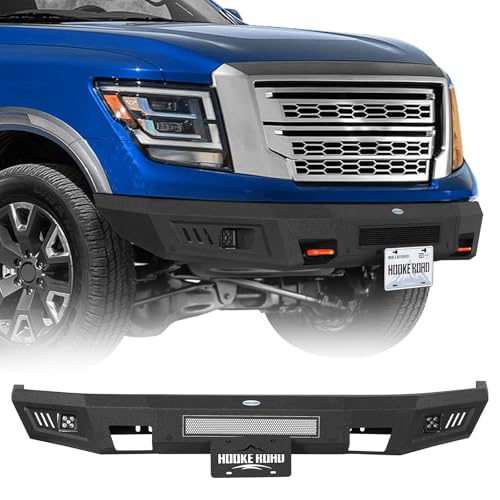 u-Box Titan Offroad Front Bumper with LED Lights & License Plate Mount for 2017-2024 Nissan Titan 2nd Gen Pickup Excluding XD Version