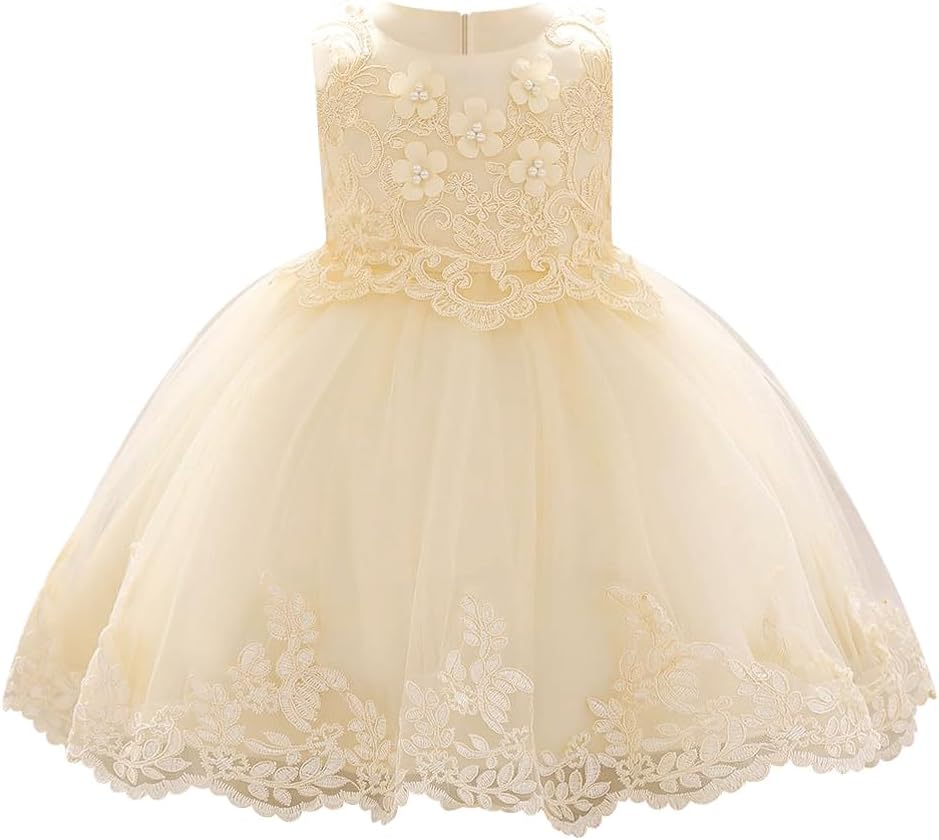 Baby Girl Dress Flower Lace Hi-lo Tulle Party Dresses Princess Pageant Birthday Wedding