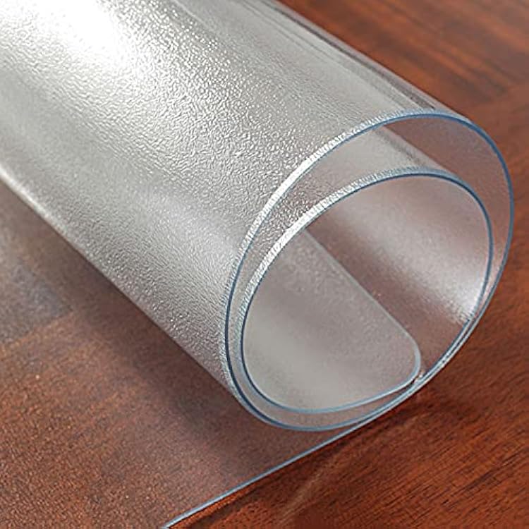 PVC Matte Tablecloth,Rectangular Table Pad,Transparent Table Cover,Wipe Clean Tabletop Mats,2mm Thick,PlasticVinyl Fabric,Customizable,80130vm34.551.2in