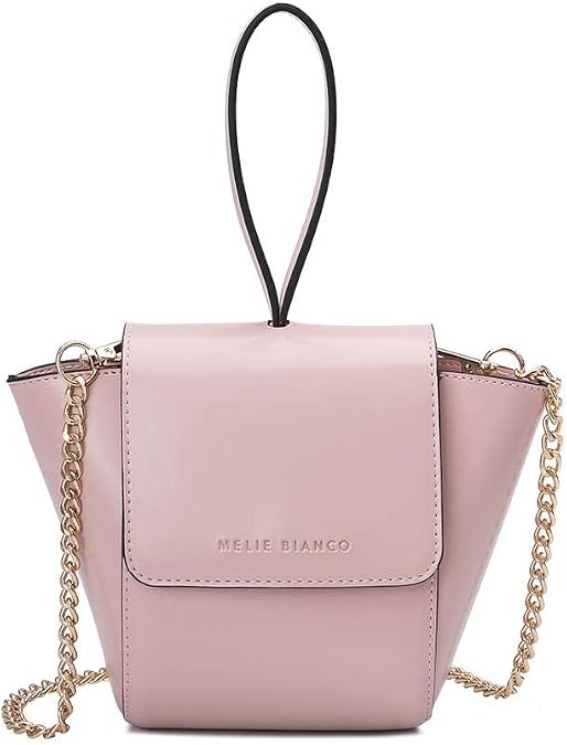 Melie Bianco Adele Vegan Leather Ring Wristlet Crossbody Bag, Blush