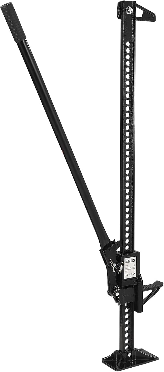 Farm Jack 48 Inch, 3 Ton (6600 Lbs) High Lift Jack for Off Road Vehicles, Trucks & Tractors, Heavy Duty Ratcheting Off Road Utility Jack, Black