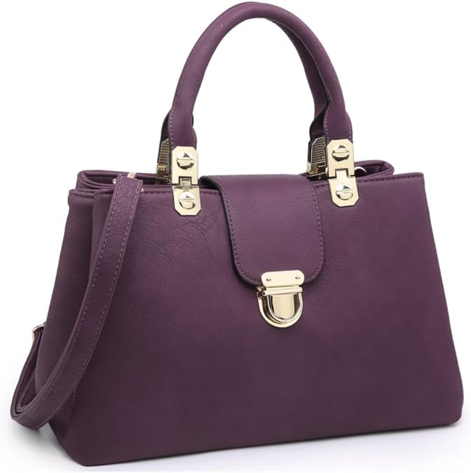 Dasein Women Satchel Handbags Top Handle Purse Medium Tote Bag Vegan Leather Shoulder Bag