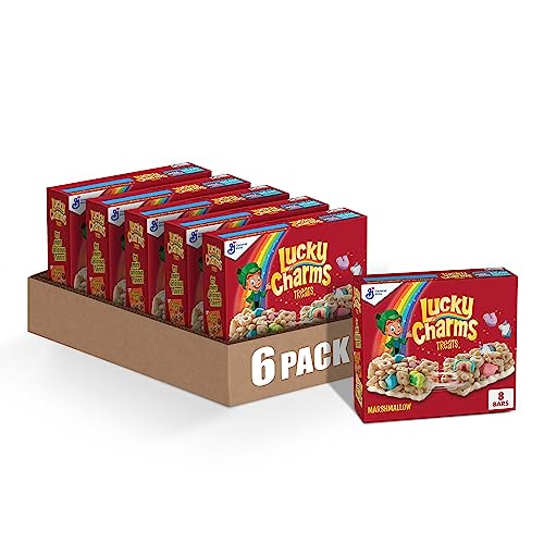 Lucky Charms Cereal Treat Bars, Snack Bars, 8 Ct, 6.8 oz Pack of 6