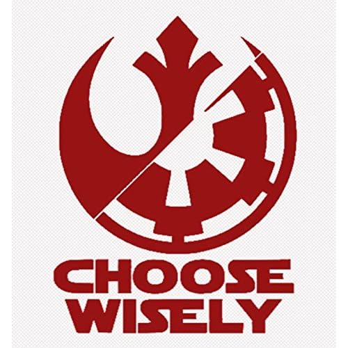 Star Wars Movie Choose Wisely Logo Vinyl Stickers Symbol 6" Decorative DIE Cut Decal for Cars Tablets LAPTOPS Skateboard - RED