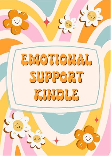 Emotional Support Kindle Case Insert, Retro Booklike E-reader Cover, Cute Groovy Kindle Case Insert, Book Lovers Accessories, Cozy Reading Gifts, Booklike E-reader Accessories 11th Generation Paper