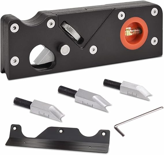 Chamfer Planer Woodworking Plane Edge Corner Flattening Tool, Corner Planers for Wood, Manual Hand Chamfering Planer for Edge Trimming of Wood (Chamfering w/4cutters)