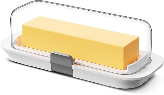 Pisol Butter Dish with Airtight Lid and Lock for 1 Stick Butter | Lockable, Sealing Ring, Dishwasher Safe, Measurement Marks, Non-Slip Pads, Easy to Scoop, For East/West Coast Butter