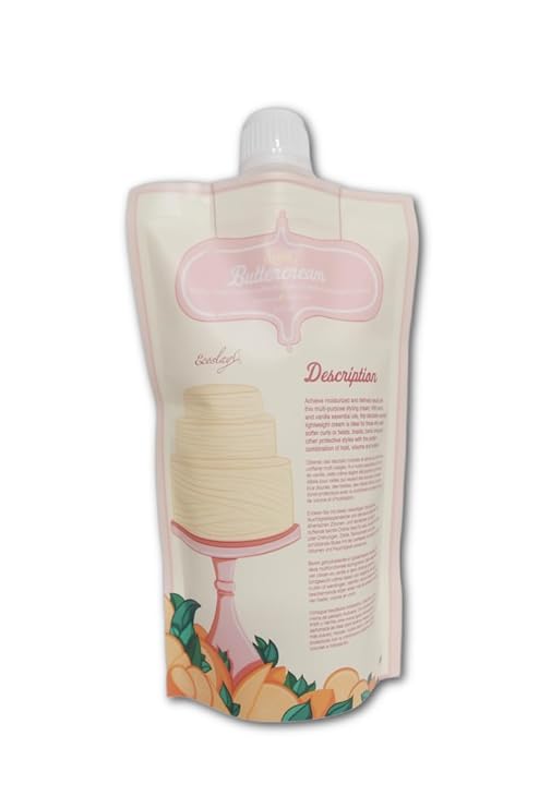 Ecoslay Lemon Buttercream Styling Cream, Flax Seed Extract Styler, Soft hold, Moisturizing, Light weight, 8oz