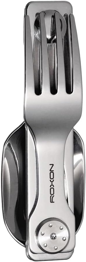 Roxon C2 Camping Utensil 2 in 1 Detachable Folding Cutlery with Fork & Spoon for Outdoor, Camping, Hiking, Easy to Carry Highly Practical Tableware