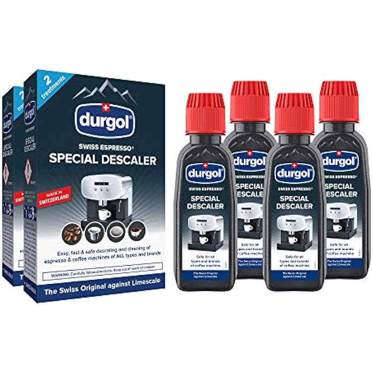 Durgol Swiss Espresso Machine DecalcifierDescaler Solution, 4 Count