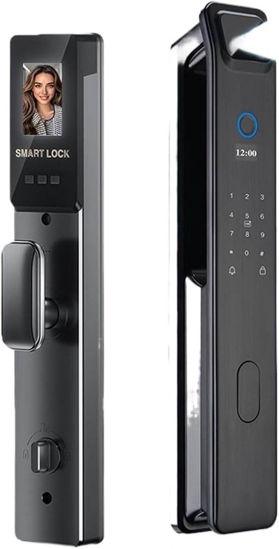 Smart Lock, 3D Face Recognition Unlock Digital Door Lock With Camera FInrprint Password Unlock Keyless Electronic Door Lock(30x240 6068 D17)