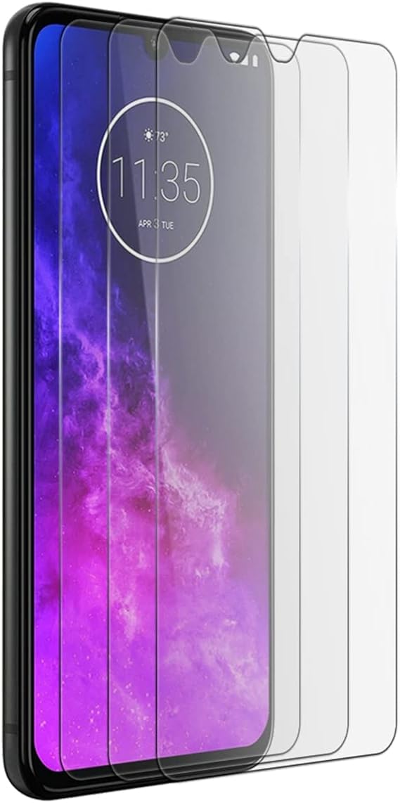 Compatible with Moto One Zoom XT2010-1 6.4" Screen Protector 3 Pack Case Friendly Ultra-Thin Anti-Scratch Anti-Fingerprint Clear Ballistic Screen Guard Tempered Glass Protective Film