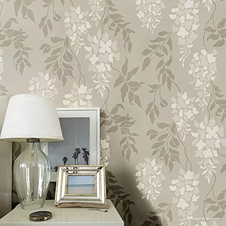 Wisteria Vine Wall Stencil - Flower Wall Mural Stencils for Painting Walls - Floral Wall Pattern Stencils - Classic Wallpaper Wall Paint Stencil