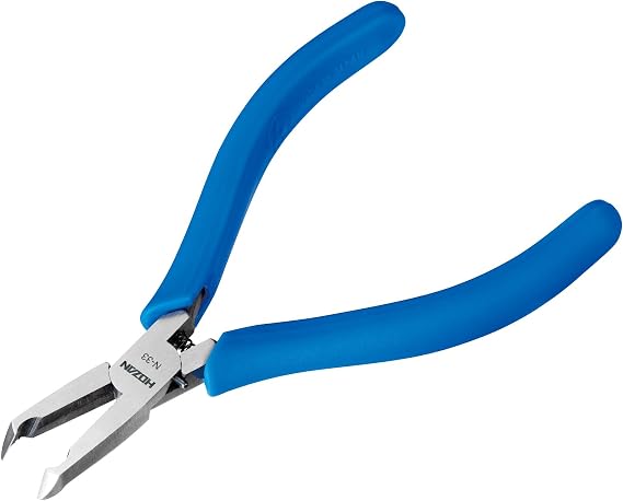 Hozan End Nipper for Cutting in Recessed Points Angled Blade Cutting Capacity: Copper Wire 0.04 inch 1.0 mm Diameter, Copper Stranded 0.04 inch 0.9 mm 2 N-33