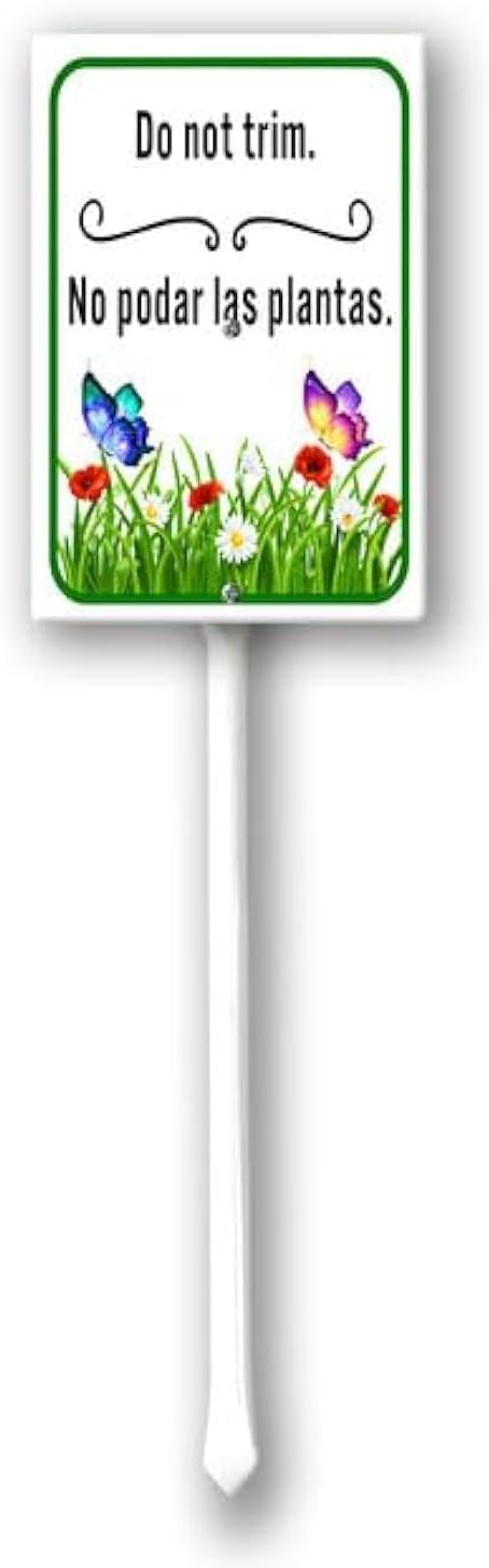 Uptell Yard Signs, Do Not Trim No Podar As Plantas Yard Door Metal Aluminum Sign With Stake Outdoor for House/Front Door and Business 8x12 inches