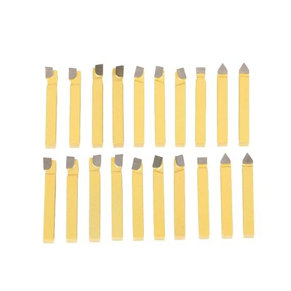 Turning Tool, 20Pcs 1/4 Lathe Tools Carbide Tipped Welding Milling Cutting Turning Tool Set