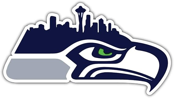Seattle City Seahawkzzz Football Mascot City Die-Cut Sticker Decal 6'' X 3''