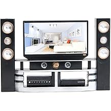 E-TING Miniature Dollhouse Furniture Accessories Playset for 11.5-12 inches Dolls (Hi-Fi TV Cabinet Set)