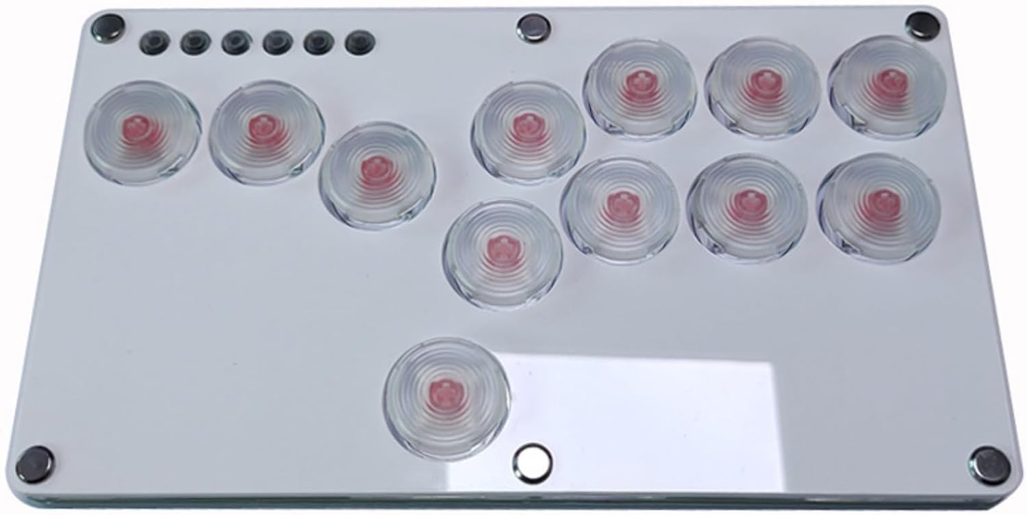 KCZZ レバーレス アーケードコントローラー レバーレスコントローラー ゲーム機 ゲームパッド 超薄型 高精度＆応答性の高いリニア薄型オプティカルスイッチ 12ボタン ゲーム機 PS4 & PC & Switch 用 スタイル1