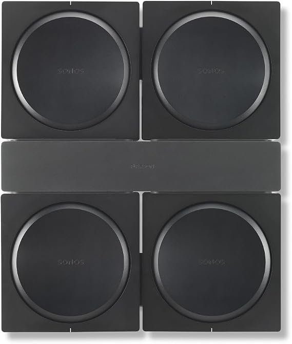 FLEXSON Wall Mount for 4 SONOS AMPS (Black)