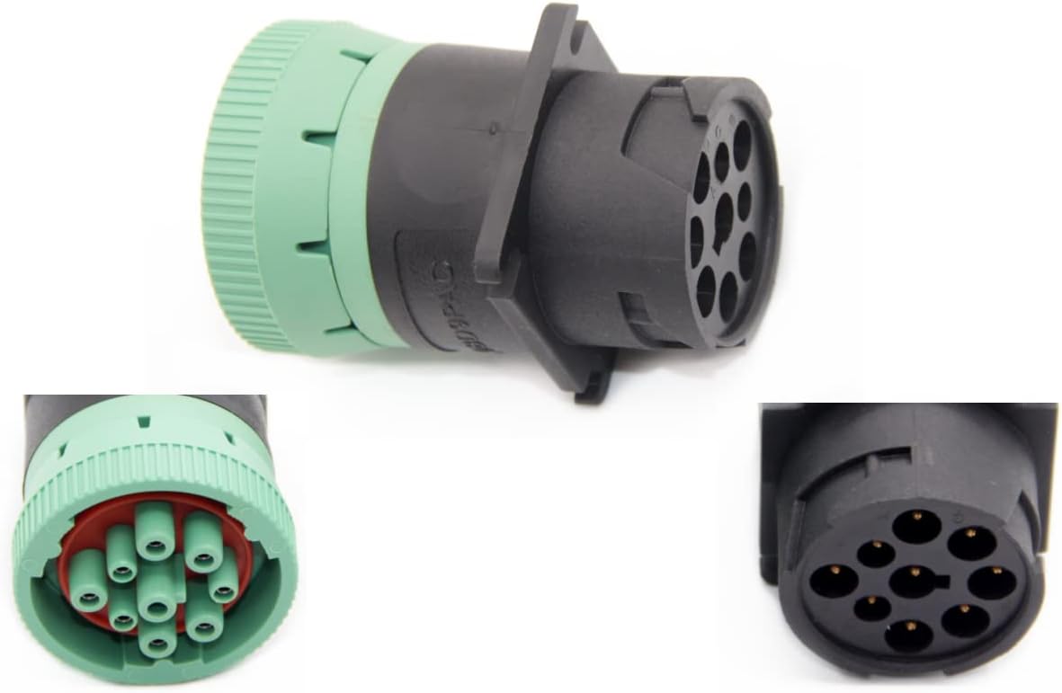 YPP Green J1939 type2 to Black J1939 type1 Adapter 9pin