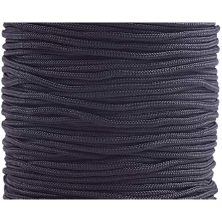 KONMAY 1 Roll 109yd Braided 1.8mm Nylon Shamballa MacrameBeading Cord,Chinese Knotting Cord, Kumihimo Beading String,Lift Shade Cord, Black 900