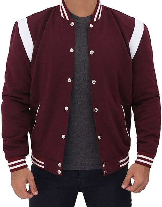 Varsity Jacket Men - High School Letterman Bomber Style Fleece Baseball Jackets For Men
