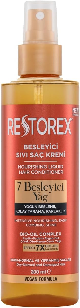 Restorex Nourishing Care Liquid Conditioner 200 Milliliters, 7 Nourishing Oils