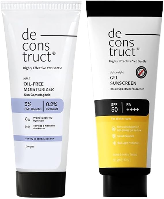 Deconstruct Hydration & Defense Combo: Oil-Free Moisturizer & No White Cast SPF 55+ Pack of 2