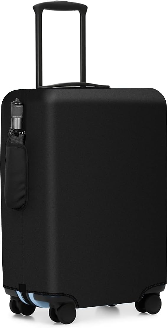 Travel Luggage Cover Suitcase Protector Fit 29-32 Inch Luggage, Washable Luggage Covers with Side Pocket for Suitcase Tsa Approved (Black, XL)