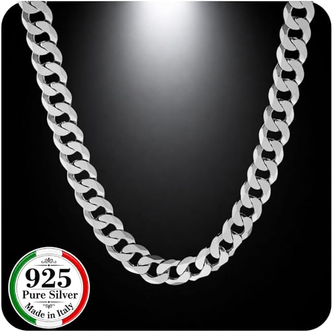 QUADRI - 925 Silver Chain Men's Necklaces - Necklace for Men | Silver Chain Men Made in Italy -