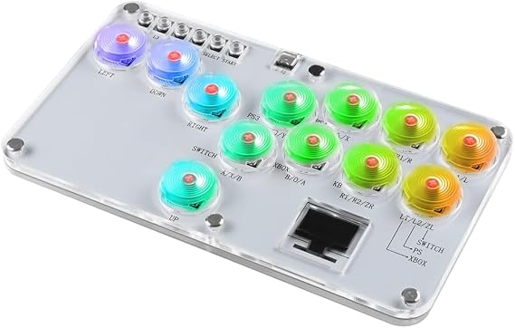 Leverless For Arcade Rod For Hitbox Style Controller With Rims Design Hot Swap Support Compatible With PC For PS4 Switch Gaming White ABS Material Parent Listing