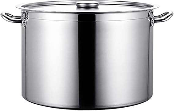 Stock Pot with Stainless Steel Lid, Stainless Steel Stock Pot Home Brew Pot Cooking Pot, Easy to Clean, Silver,50 * 27cm,50 * 27cm(30 * 21cm)