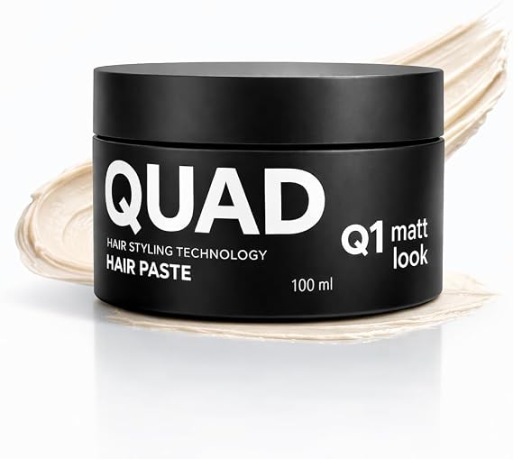 QUAD Q1 Mat Saç Pastası & Wax 100 ml, Güçlü Tutuş, Doğal Mat Görünüm, Hacim Artırıcı Saç Şekillendirici Hair Paste, Unisex