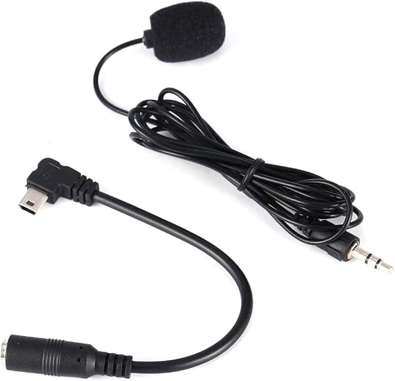Mini Microphone, 3.5mm External Microphone Clip On Mic with Adapter Cable, for GoPro Hero3 Hero 3+/ Hero4 Black