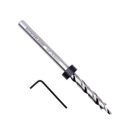3/8" Pocket Hole Drill Bit for Pocket Hole Jig Woodworking Step Drill Bit | Replacement step drill bit with depth stop collar, 6.5'' length,Round shank fits pocket hole jig system,Woodworking Drilling