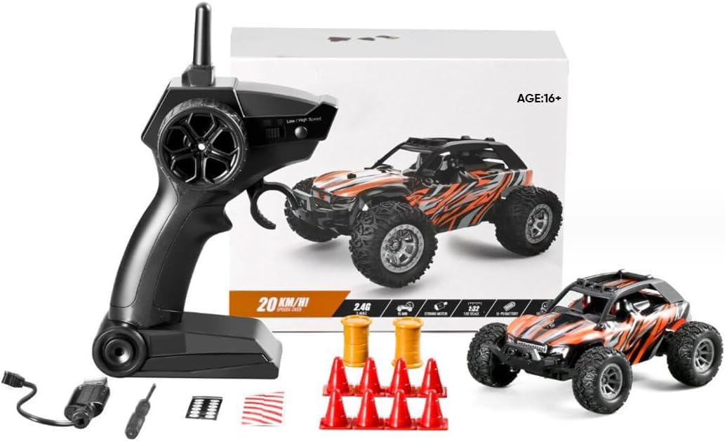 S658 132 Scale Off-Road RC Drift Car, 2.4Ghz 4WD Full Proportional Electric RC Off-Road Car with Lights Kit, Surprising Present for Hobbyists - RTR