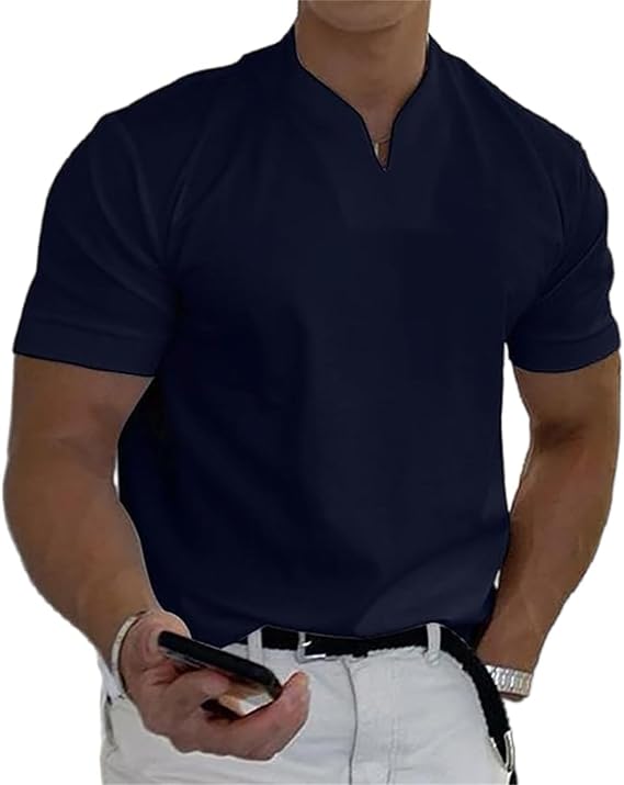 Men Gentlemans Business Short Sleeve Fitness T Shirt, Gym Workout Tees