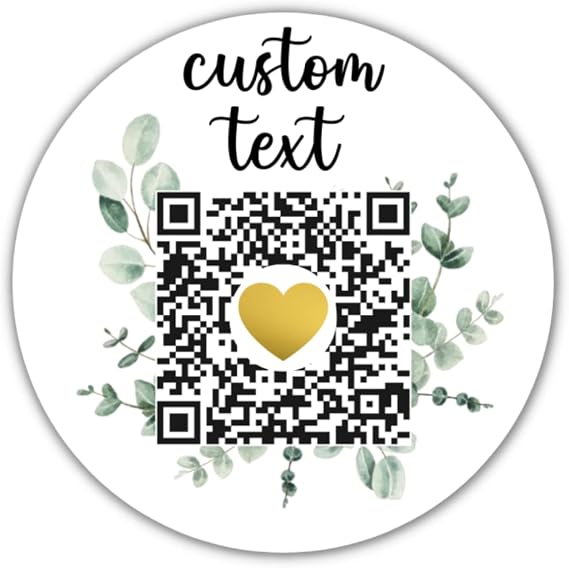Custom QR Code Stickers for Wedding, Scan Labels for Business, QR Code Invitation RSVP, 2-inch, 60-Count